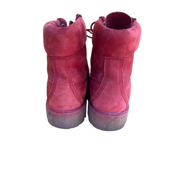 Timberland Men's Size 9M Premium 6" WP Red Nubuck Leather Work Hiking Boots - Picture 3 of 15